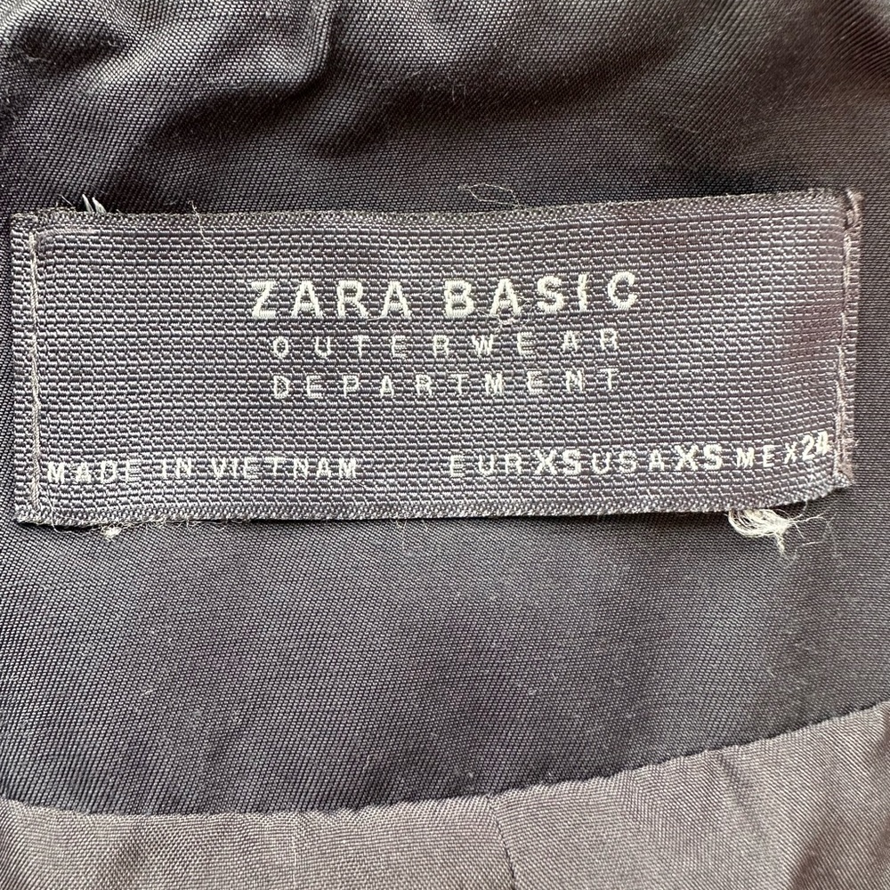 Zara Jacket Trench Coat Navy Blue Zip Front Lined Size XS - Picture 4 of 11